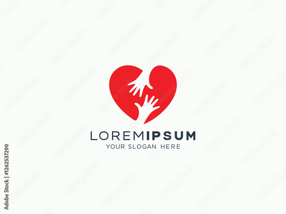 Love and care logo design vector template Love and care logo design vector template