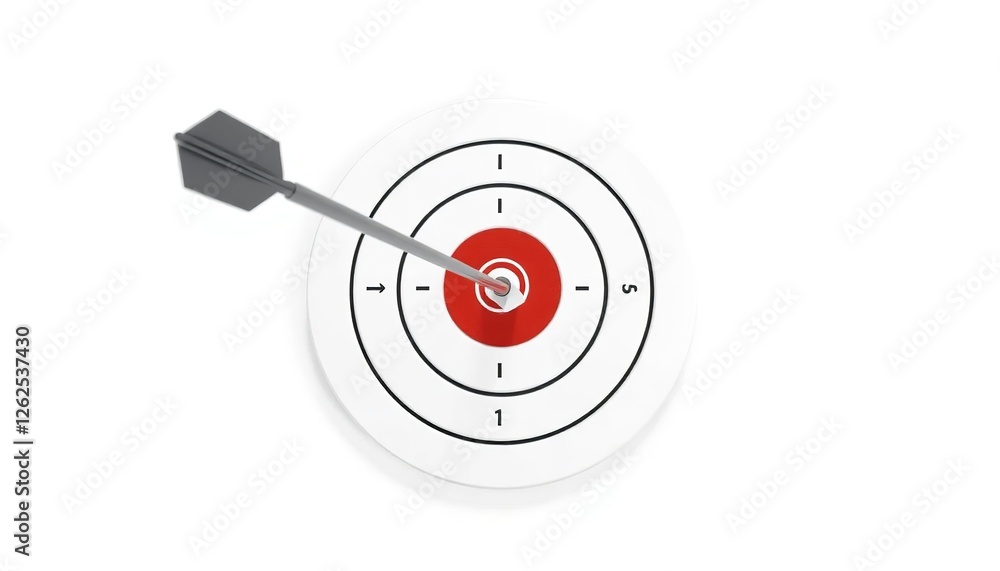 Archery target with arrow hitting the bullseye 3D render isolated Archery target with arrow hitting the bullseye 3D render isolated