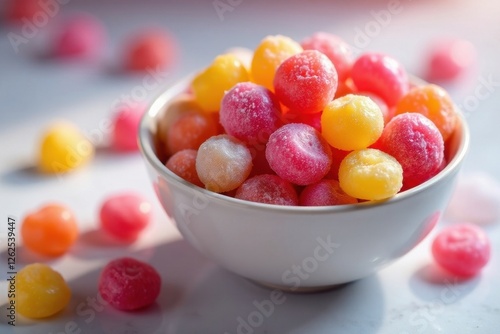 Wallpaper Mural Gleaming hard candies in a stylish bowl, rich marble texture , sugar, candies, sweet treat Torontodigital.ca