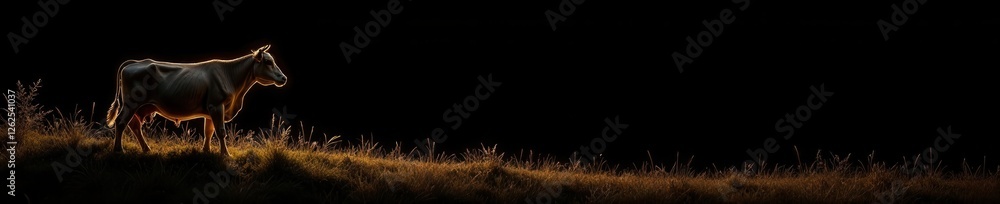 Fototapeta premium Golden milk silhouette, elegant pose, black background, feminine, female, curve