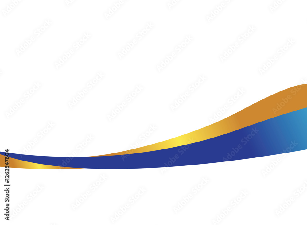 Fototapeta premium Illustration of an Blue Gold Gradient Frame