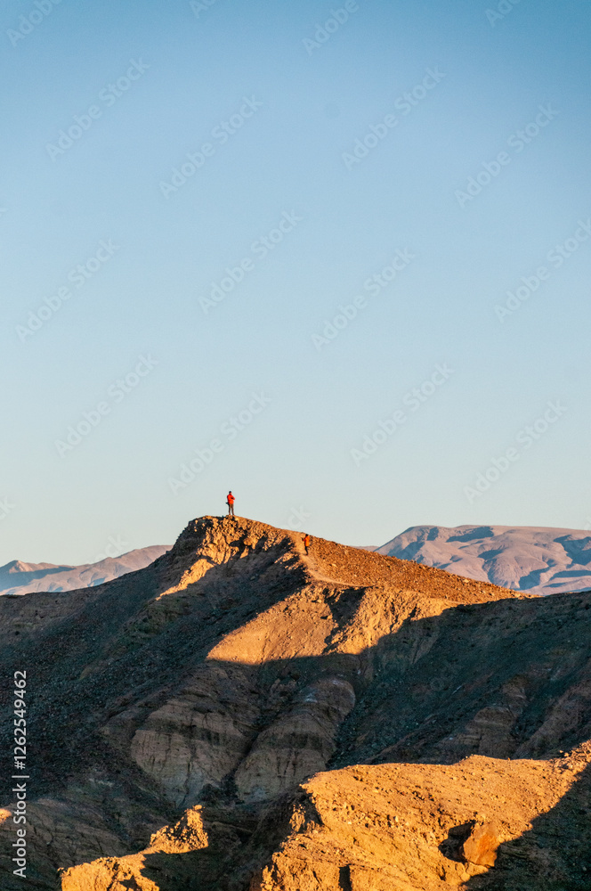 Naklejka premium An early morning sunrise at Zabriskie Point, Death Valley, in late December.