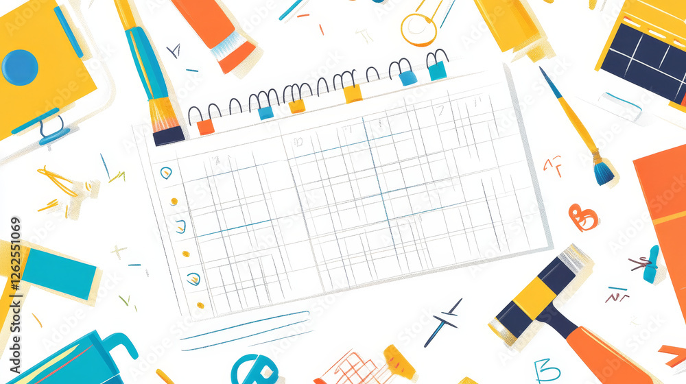 Education timetable schedule with cartoon DIY and repair tools characters. School student week time table and class plan vector template with funny hammer, screwdriver, saw, paint and brush personages Education timetable schedule with cartoon DIY and repair tools characters. School student week time table and class plan vector template with funny hammer, screwdriver, saw, paint and brush personages
