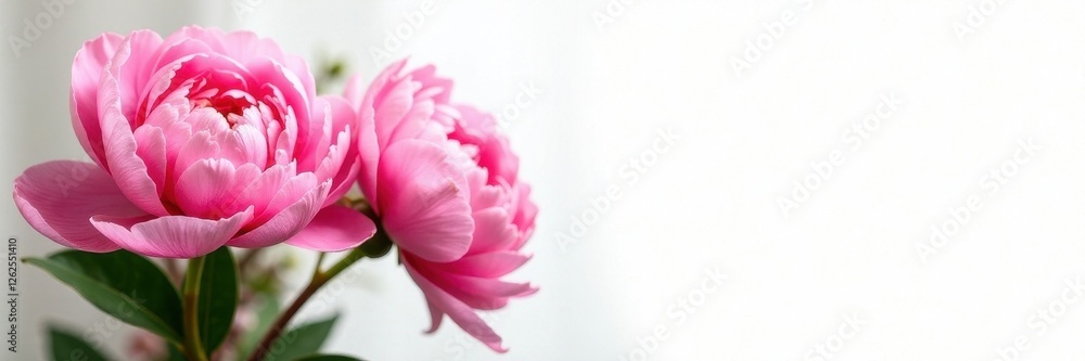 Luscious pink peonies, lush petals, pristine white backdrop, pretty, pastel, photography Luscious pink peonies, lush petals, pristine white backdrop, pretty, pastel, photography