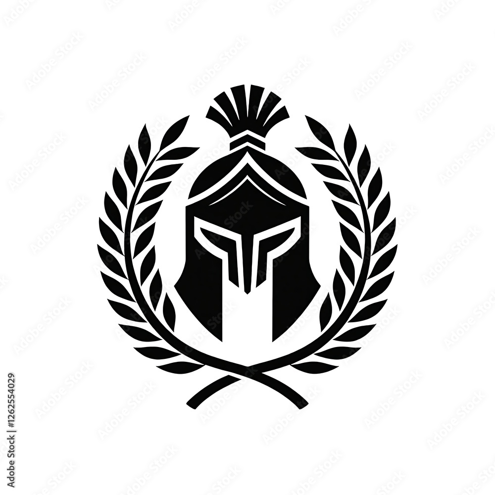 Spartan Warrior Logo with Laurel Wreath - Symbol of Strength and Glory Spartan Warrior Logo with Laurel Wreath - Symbol of Strength and Glory