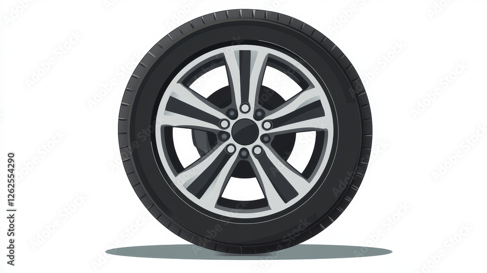 Car wheel of tire and rim icon. Vector isolated vehicle alloy wheel Car wheel of tire and rim icon. Vector isolated vehicle alloy wheel