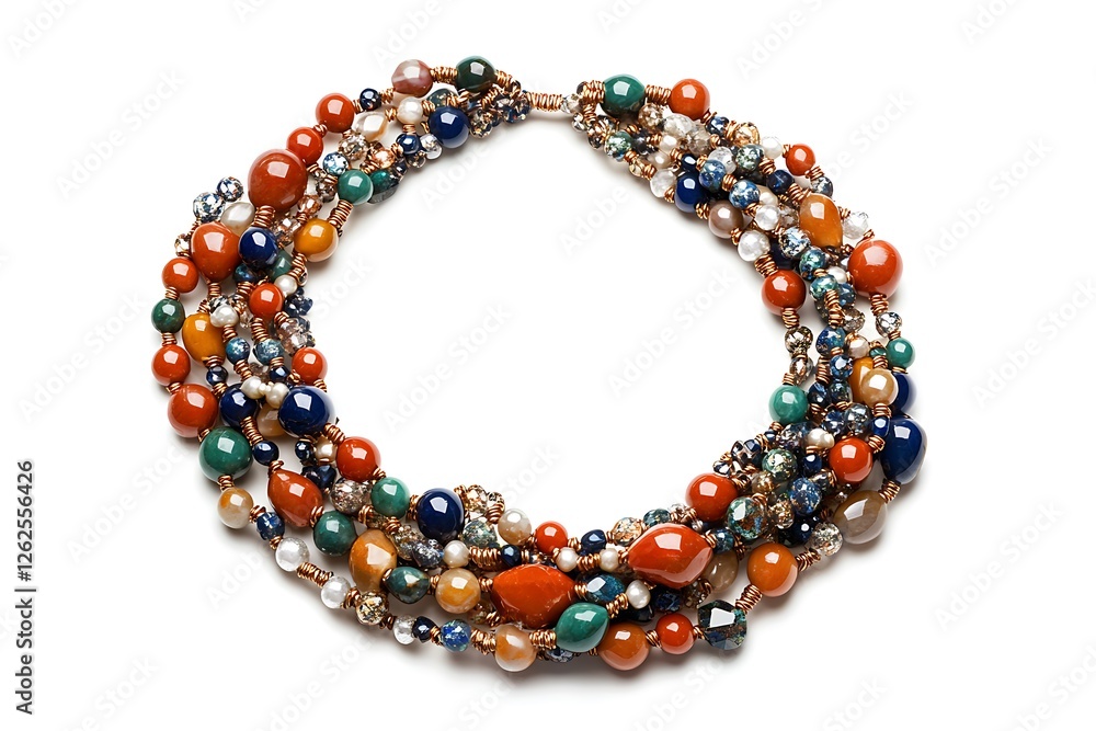 3D Style Bohemian Beaded Necklace with Gemstones Colorful and Artistic 3D Style Bohemian Beaded Necklace with Gemstones Colorful and Artistic