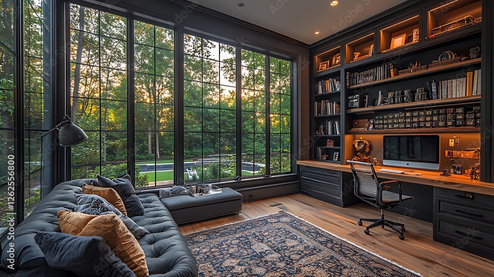 Fototapeta premium Chic study with nature views