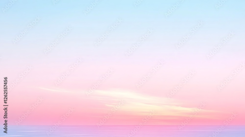 Fototapeta premium Pastel Sky Meets Calm Ocean Horizon