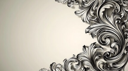 Elegant Silver Floral Design Ornate Background