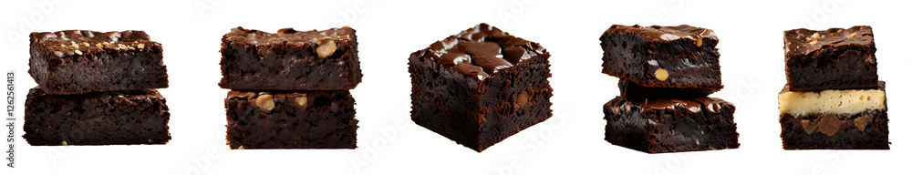 set of pieces of chocolate cake set of pieces of chocolate cake