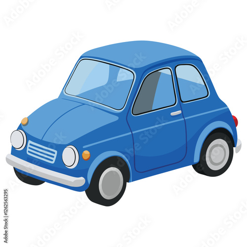  A little metal car model of an old Italian white background