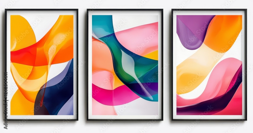 Fototapeta premium Perfect for enhancing interior spaces with colorful abstract designs.