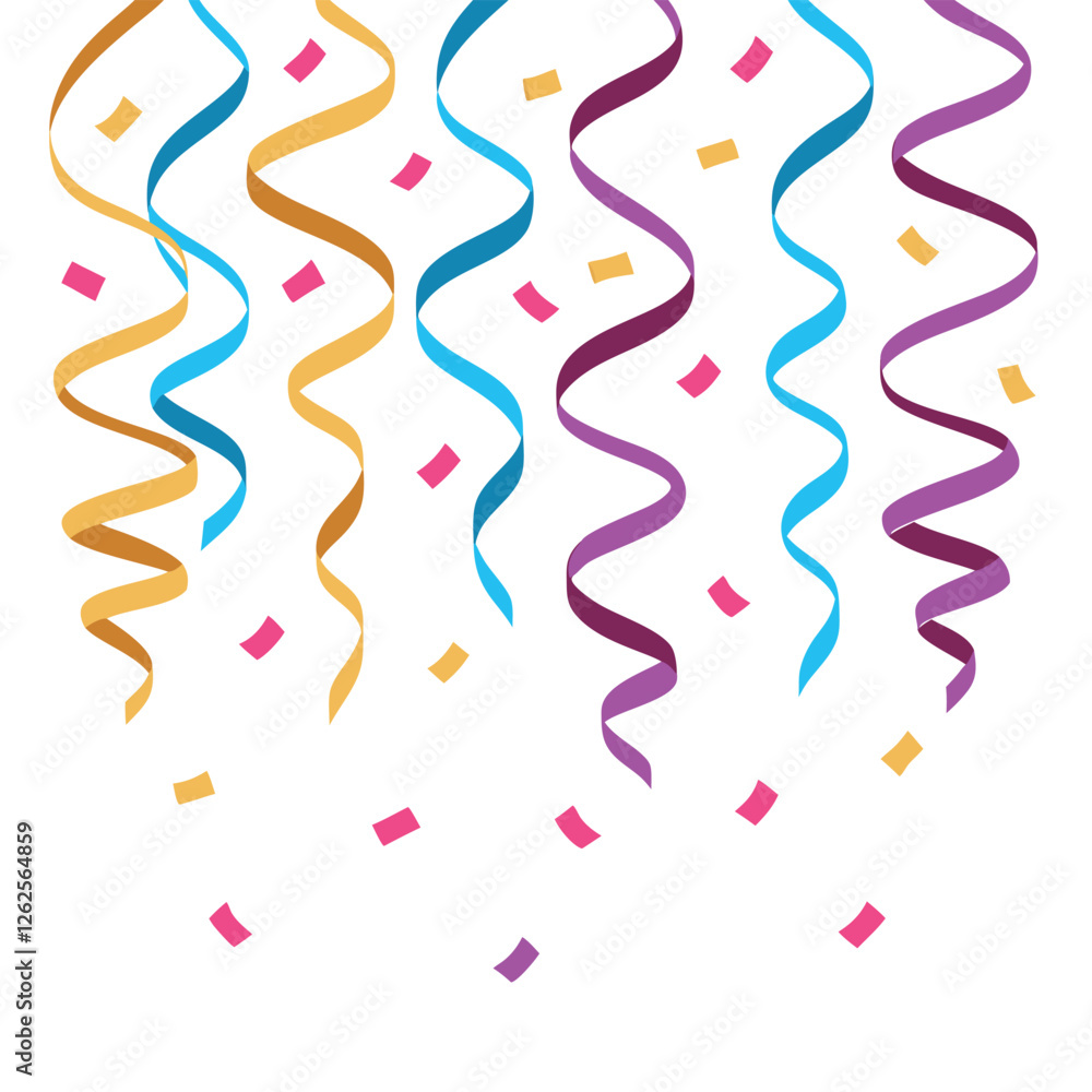 Colorful Confetti and Ribbons Celebration Background Colorful Confetti and Ribbons Celebration Background