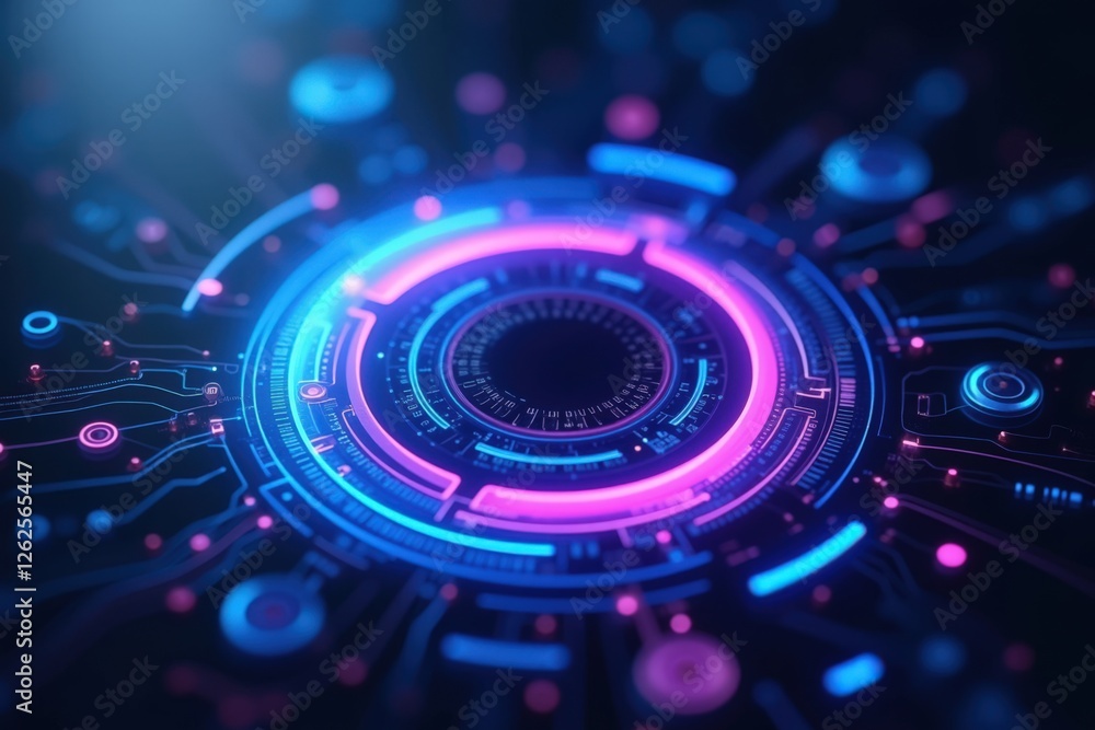 Futuristic Digital Interface Abstract Design with Neon Colors and Geometric Patterns Representing Technology, Innovation, and Cyber Space Futuristic Digital Interface Abstract Design with Neon Colors and Geometric Patterns Representing Technology, Innovation, and Cyber Space