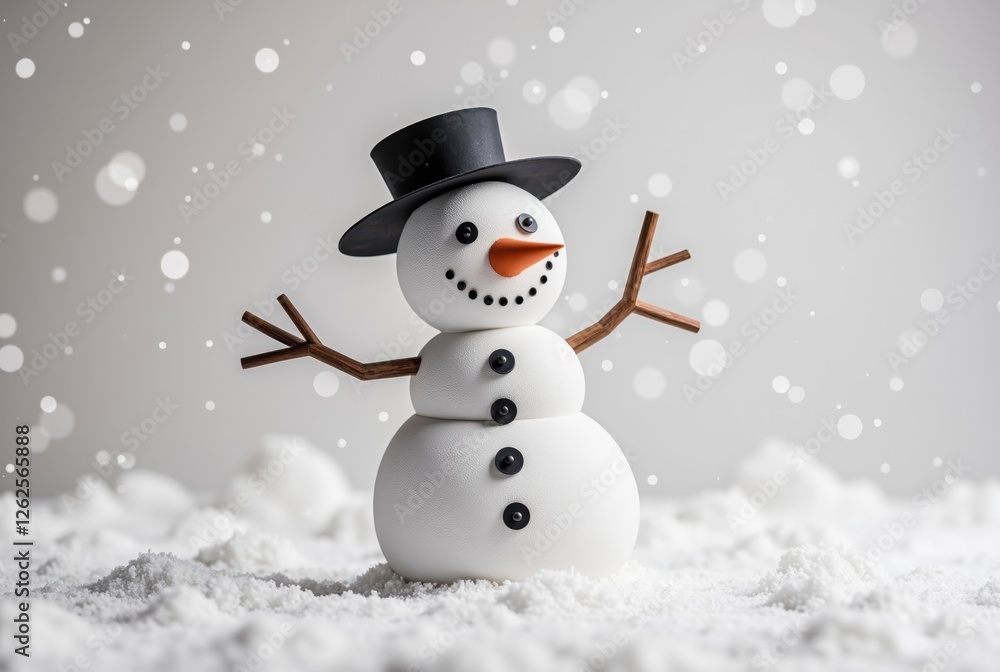 Fototapeta premium Snowman Figure in Artificial Snow