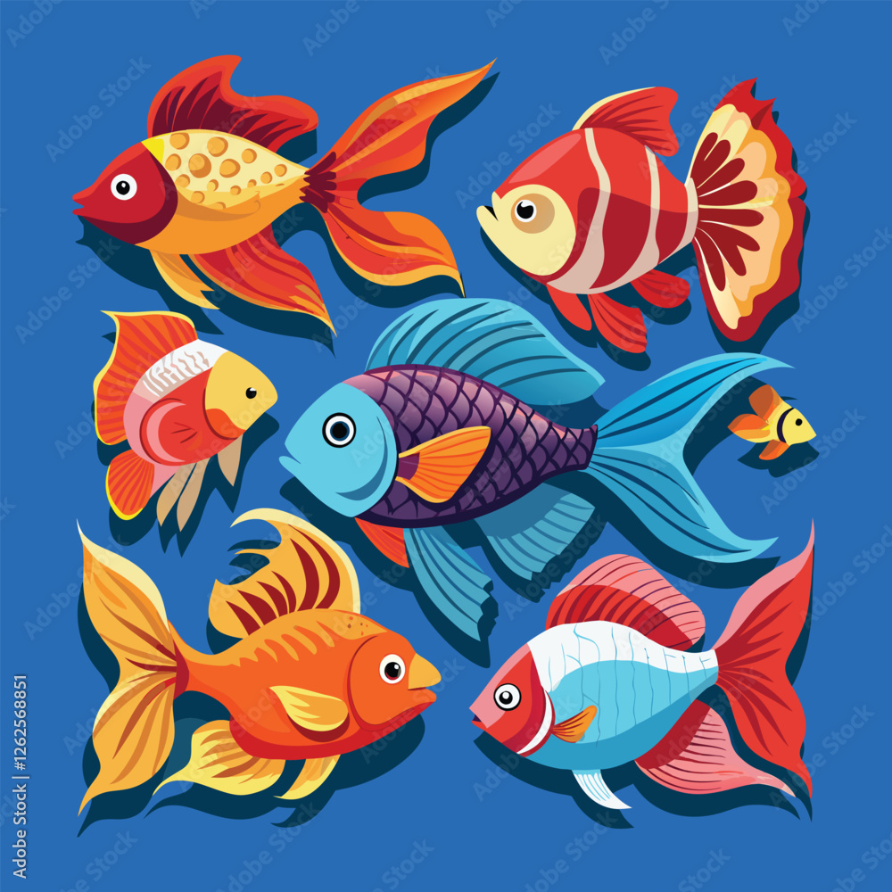 Fototapeta premium set of fish