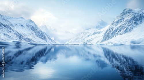 Wallpaper Mural Frozen Mountain Lake in a Serene Winter Landscape Torontodigital.ca