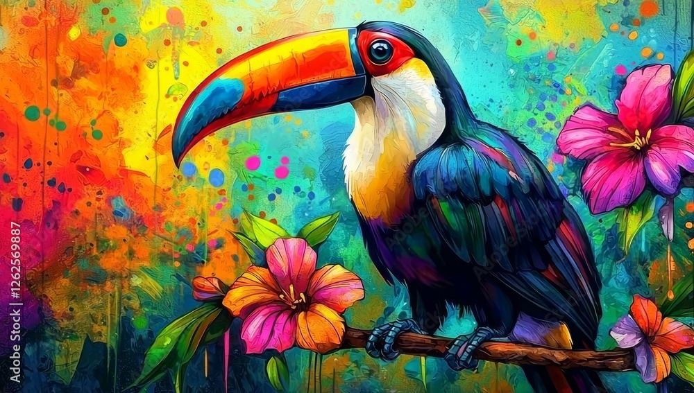 Obraz premium Cute cartoon graphics capture the essence of an enchanting jungle adventure.