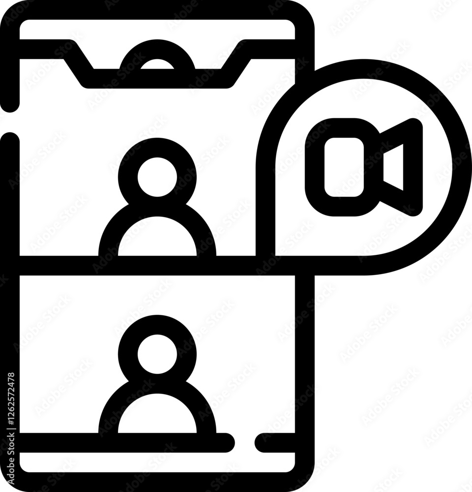 -_group call, video conference, team video call, online meeting, virtual collaboration line editable icon. Editable stroke. Vector illustration. -_group call, video conference, team video call, online meeting, virtual collaboration line editable icon. Editable stroke. Vector illustration.