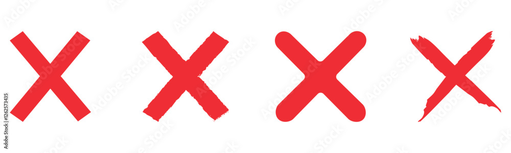 Red cross mark, set of the wrong, incorrect, false, reject, NO sign vector design and illustration Vector Graphic. EPS 10, Vector illustration isolated on white background. Red cross mark, set of the wrong, incorrect, false, reject, NO sign vector design and illustration Vector Graphic. EPS 10, Vector illustration isolated on white background.