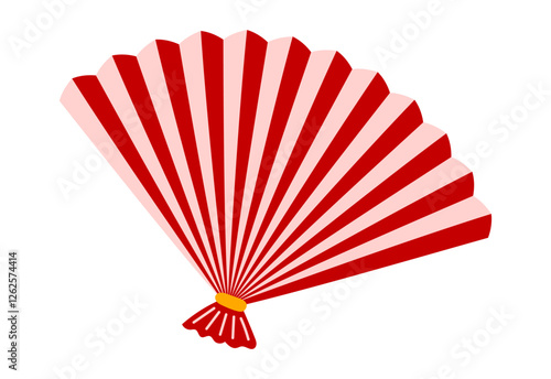 Hand fan sign. Theater accessories icon. Lady Opera attribute. Aristocratic symbol. Flat Vector illustration isolated on white background