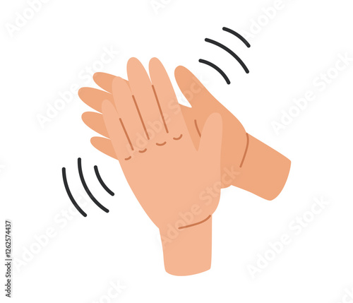 Applause icon. Human hands clap gesture. Flat Vector illustration isolated on white background
