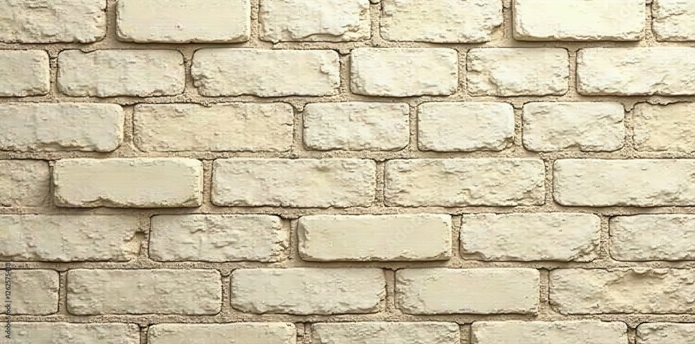 Fototapeta premium Cream beige brown brick wall texture Natural light, rough surface , surface, home