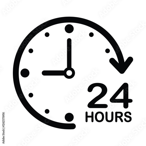 24 hours support vector icon. 24 hours service icon. 24 hours sign. 24 hours support and service icon for mobile app, ui and website. 24 hour banner sign. vector illustration on transparent background