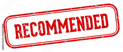 recommended stamp. recommended rectangular stamp on white background