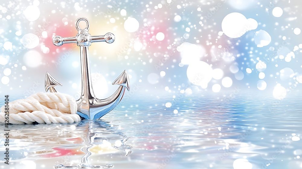 Naklejka premium Anchor reflection water image