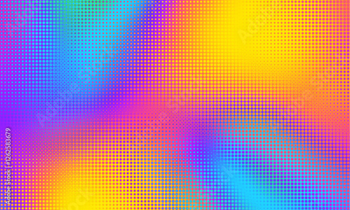 Pixilated abstract Energy background. Halftone effect. Vector image. Small particles with overlay moire effect