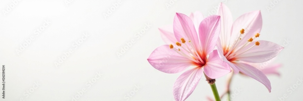 Delicate freesia cluster isolated against pristine white backdrop, nature, cluster Delicate freesia cluster isolated against pristine white backdrop, nature, cluster