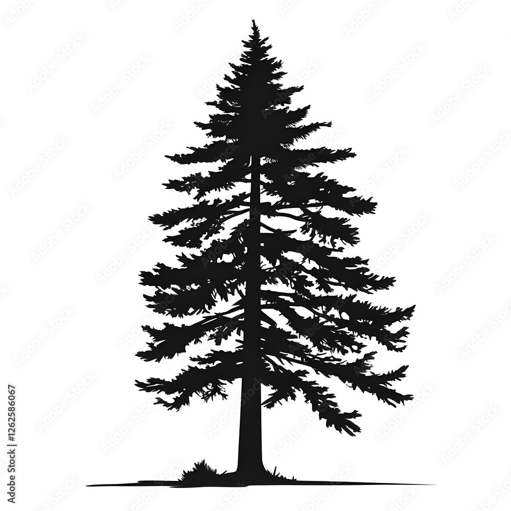 Obraz premium pine tree clip art silhouette