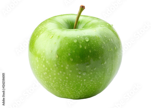 close up of green apple isolated on transparent background png