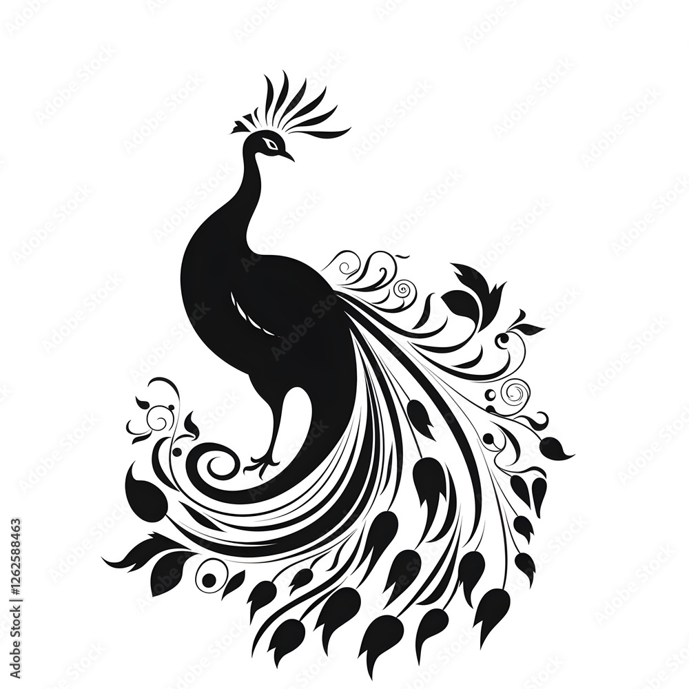 Obraz premium a peacock silhouette