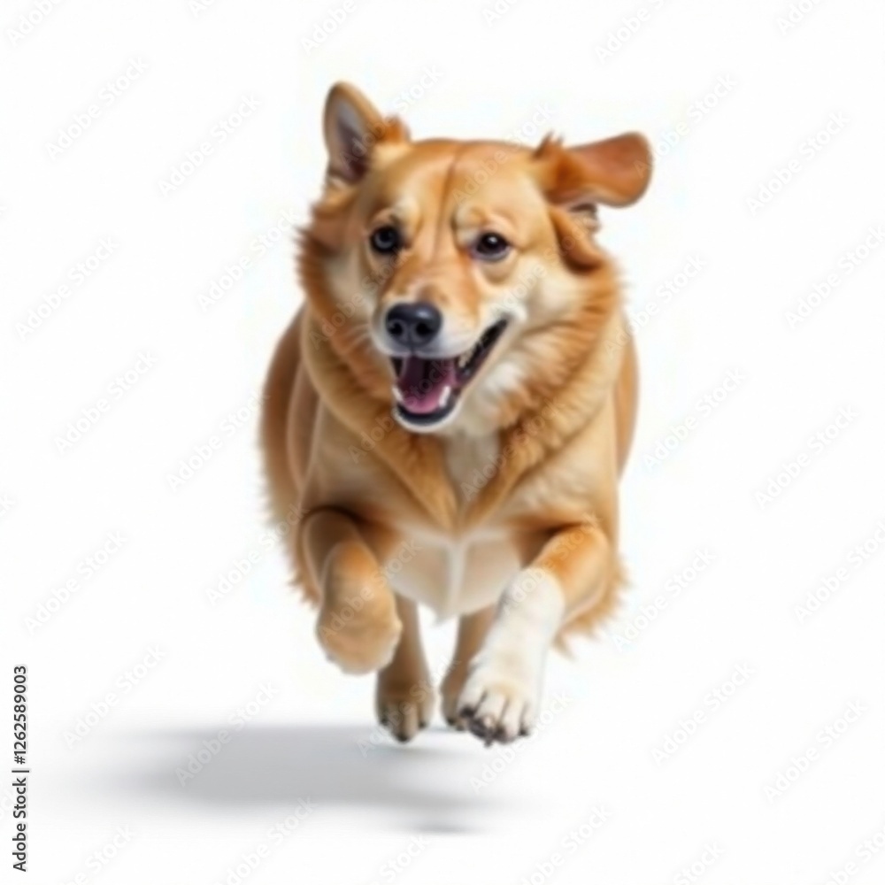 Fast dog in full sprint, isolated white background, swift, canine Fast dog in full sprint, isolated white background, swift, canine