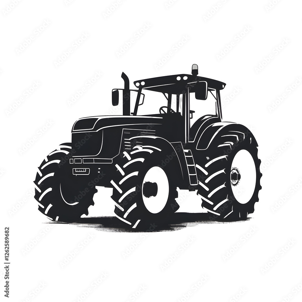 Obraz premium tractor silhouette
