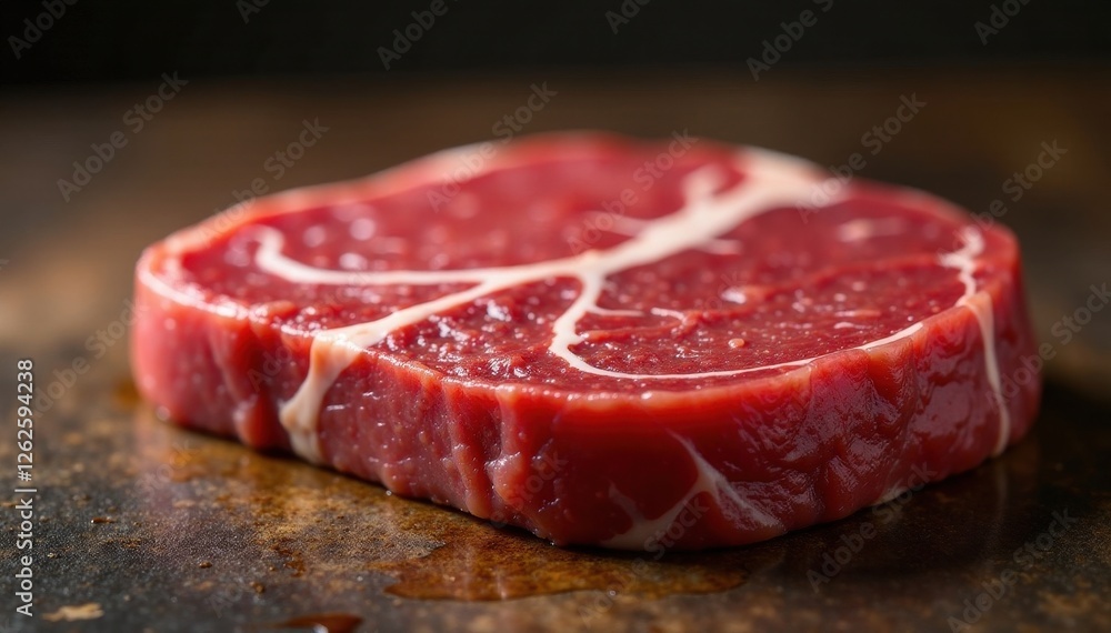 Obraz premium Intensely marbled beef, close-up showing texture, juicy, closeup