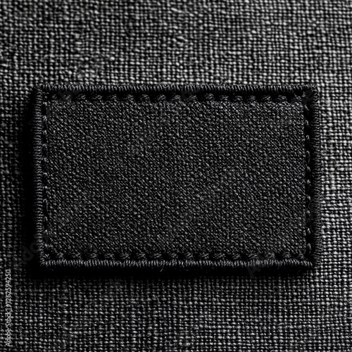 Wallpaper Mural Blank black laundry care clothes label on black fabric texture background, texture, leather, jeans, pocket Torontodigital.ca