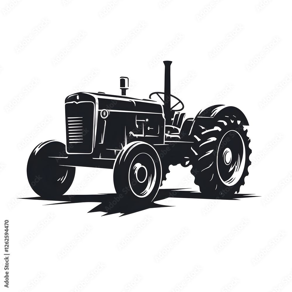 Obraz premium tractor silhouette