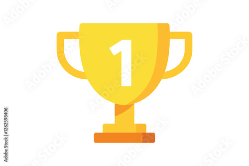 Winner Champion Icon for Awards and Recognition, winner champion icon, flat style winner trophy icon, gold medal icon, sports champion trophy vector