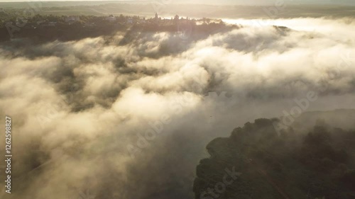 Wallpaper Mural aerial view of clouds over the river Torontodigital.ca