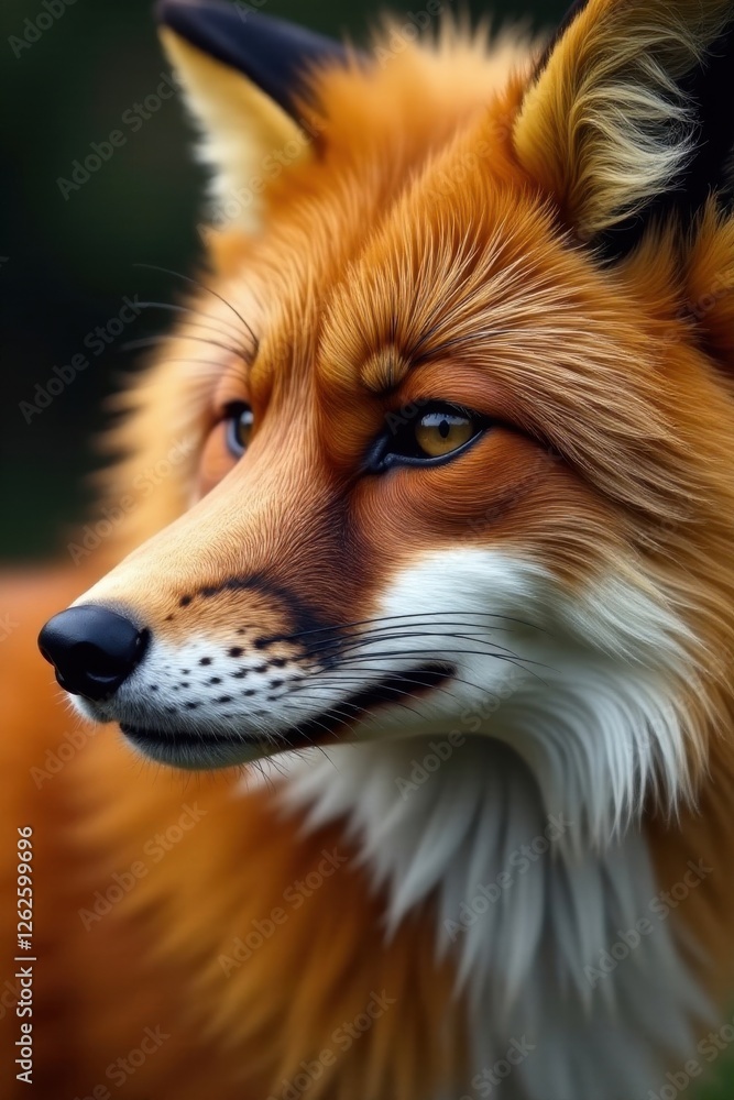 Fototapeta premium Luxurious reddish-brown fox fur texture close-up, highlights, luxury, fox