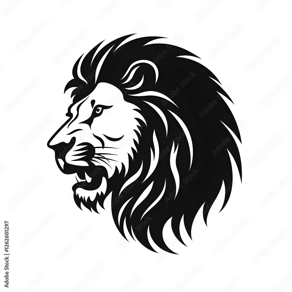 lion head silhouette lion head silhouette