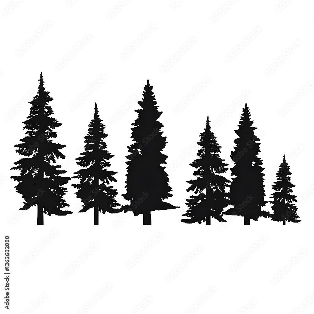 Obraz premium clipart of pine trees silhouette