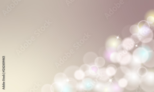 Gentle light background with color bokeh effect. Vector illustration