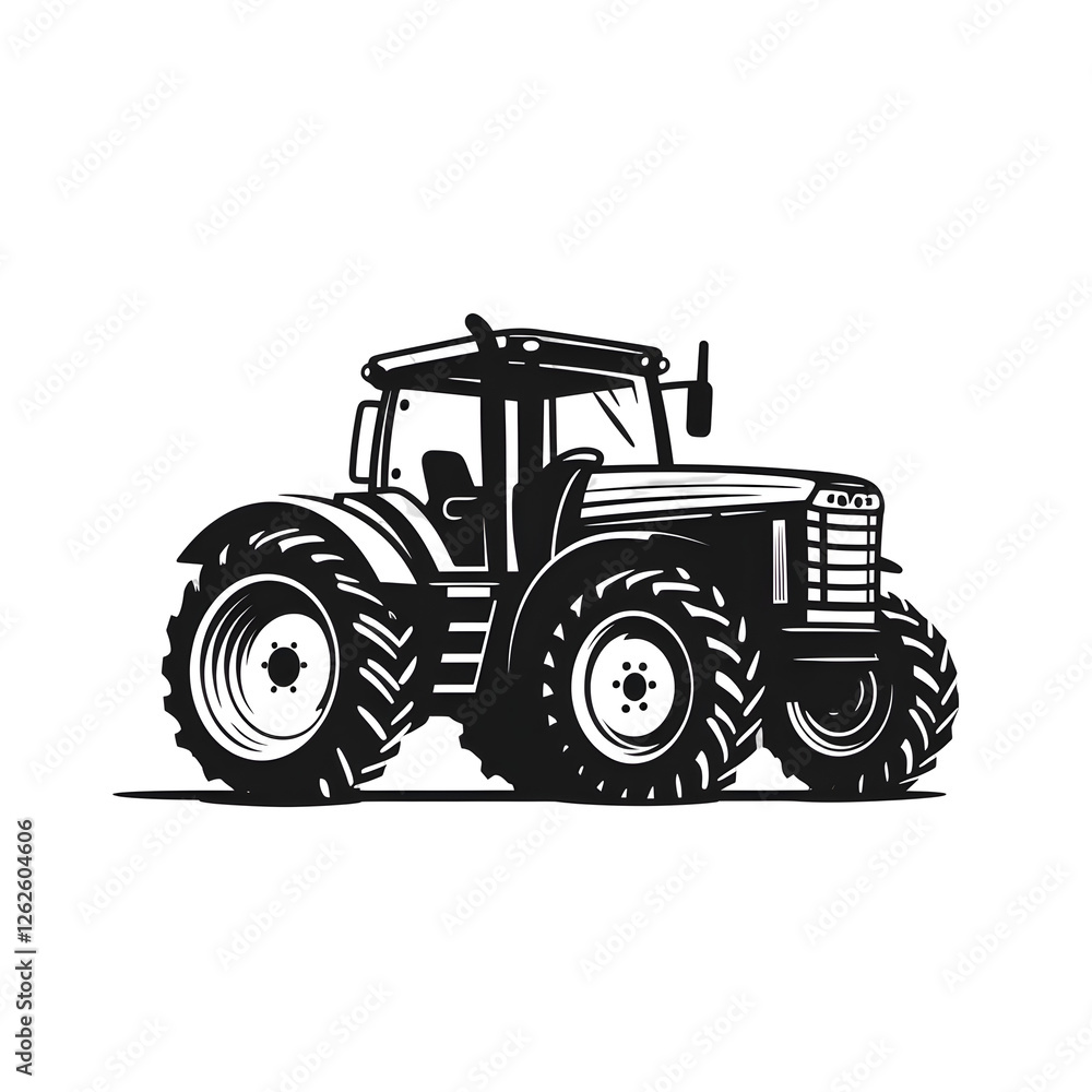 Obraz premium tractor silhouette