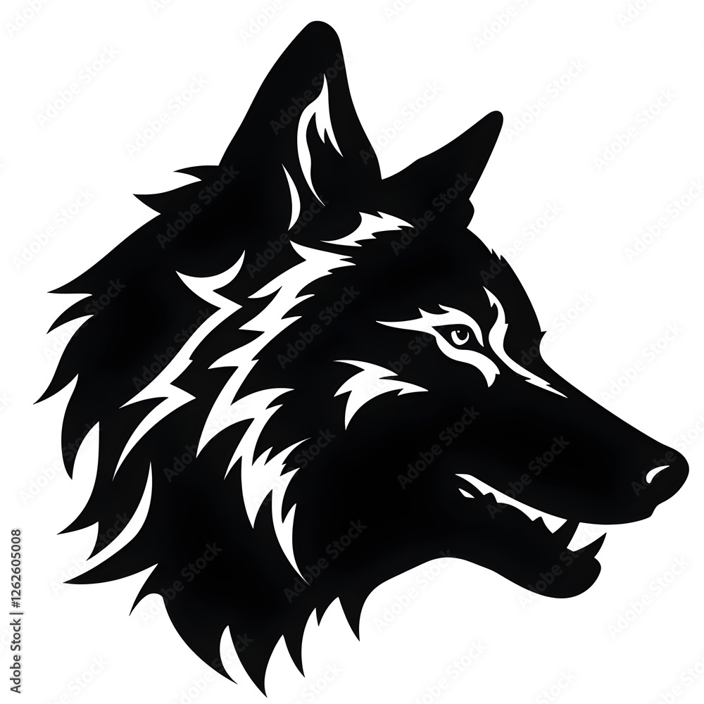 Naklejka premium wolf head silhouette
