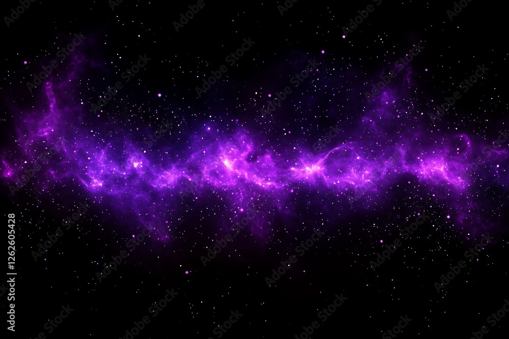 Fototapeta premium Cosmic Majesty A vibrant purple nebula stretches across the vast expanse of space adorned with twinkling stars evoking the awe-inspiring beauty of the universe